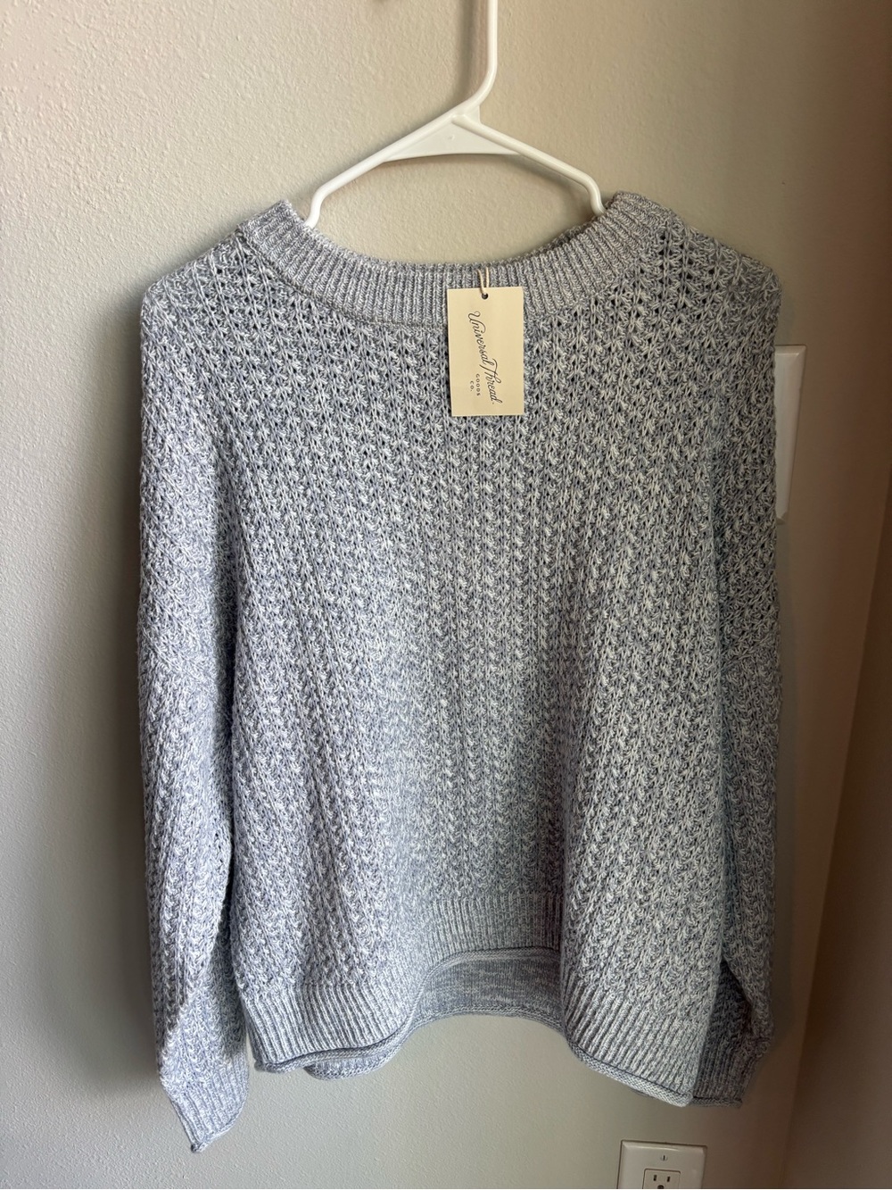 Universal Thread light blue textured knit crewneck sweater NWT size Large